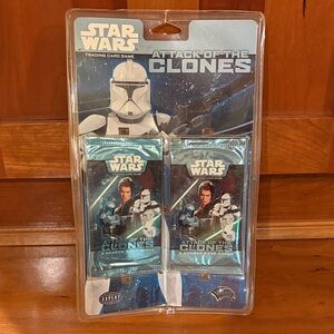 Star Wars Attack of the Clones Booster Packs - Blue & Silver Packaging